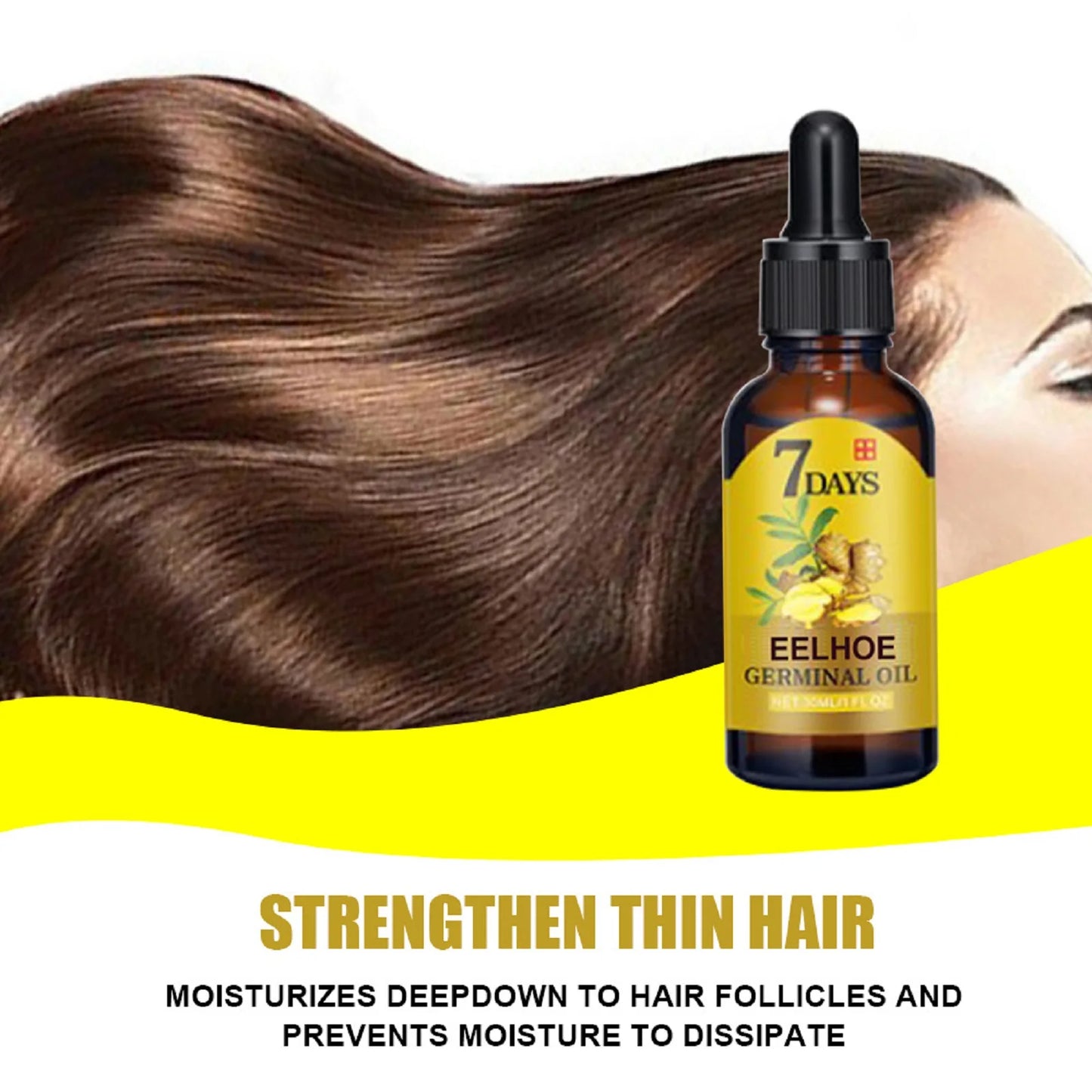 Ginger Hair Growth Serum – Prevent Hair Loss, Strengthen Roots & Boost Shine | Natural Herbal Scalp Treatment by EELHOE