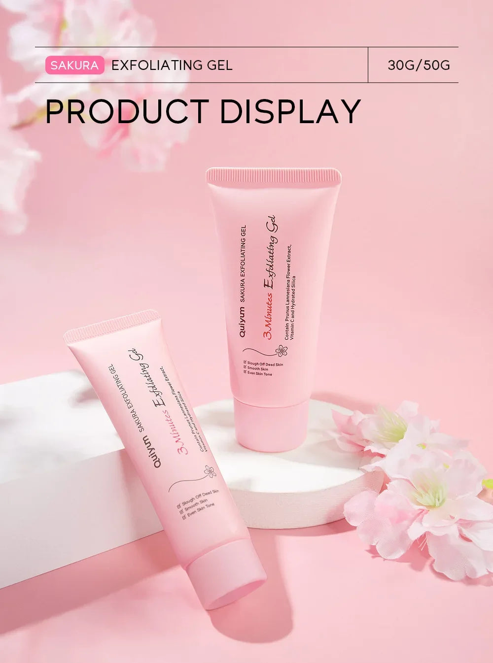 Sakura Peeling Gel – Exfoliating Face Scrub with Vitamin C & Hyaluronic Acid for Smooth, Glowing Skin