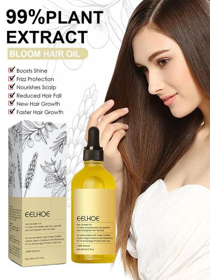 60ml Rosemary Hair Growth Oil – Natural Veganic Essential Oil for Thicker Hair, Anti Hair Loss & Damage Repair | REAROYA Unisex Formula