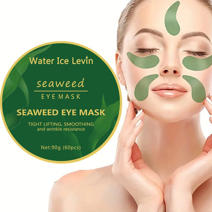 60pcs Seaweed Hyaluronic Acid Eye Mask – Anti-Aging, Dark Circle & Puffiness Treatment | Water Ice Levin Collagen Eye Patches